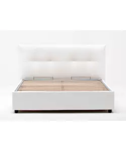 Letto matrimoniale "easy" bianco con rete e contenitore, 160x190 cm